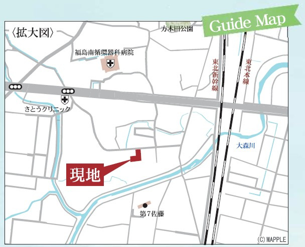 新築戸建   福島市方木田第15　Livele Garden　全3棟の地図