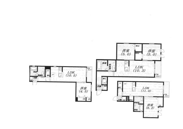 RESIDENCE　CEEDS　Ⅰの間取り|２LDK×2戸、１LDK×4戸　総戸数6戸です！