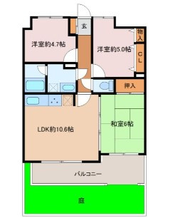 ライオンズマンション桶川の間取り|【3LDK　R7年リフォーム】オートロック付き&管理人日勤で安心ですね♪H29年大規模修繕実施済&契約不適合責任2年保証！☆彡三方向角部屋、専用庭など環境充実です(^^)/