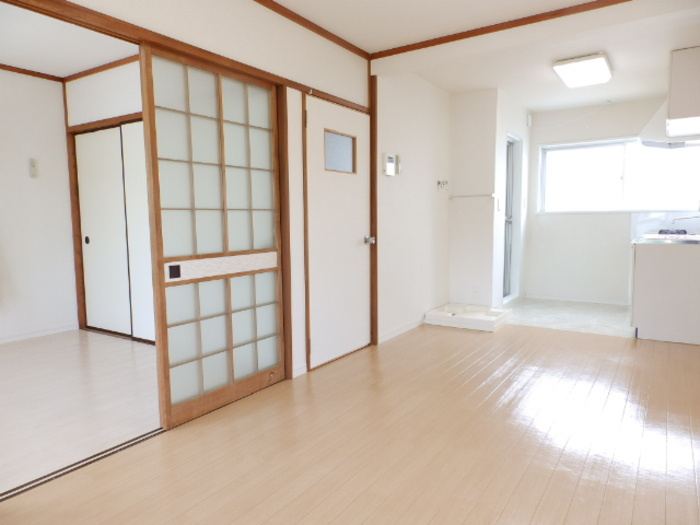 コーポ田野下の居間・リビング|洋室⇔ＬＤＫ