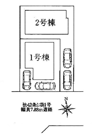 明石市第12大久保町山手台（全2）2号棟未入居の区画図|2号棟です。