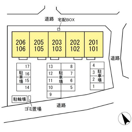 カーサ　ソレイユの区画図