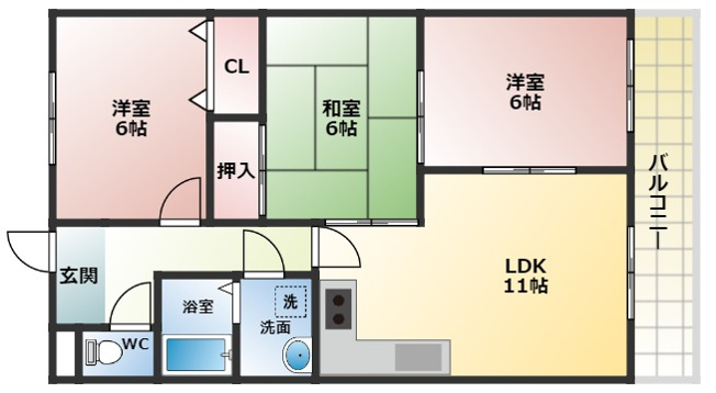 【間取り】 | ネオシティ道明寺