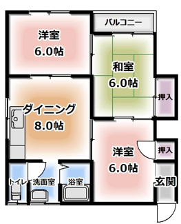 【間取り】 | プラムハイツA・B