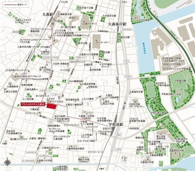 【地図】プライムネクサス大森北