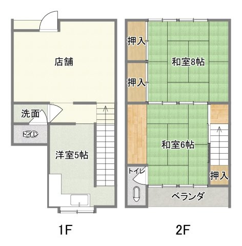 植田中央店舗Bの間取り