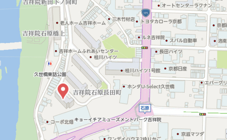 桂川ハイツ4号棟　1階の地図