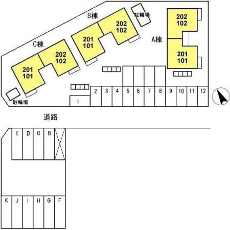 スカイハウス　Aの区画図