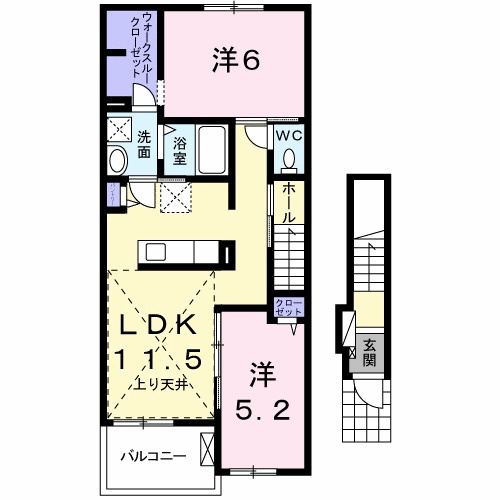 シャンテ　Ａの間取り