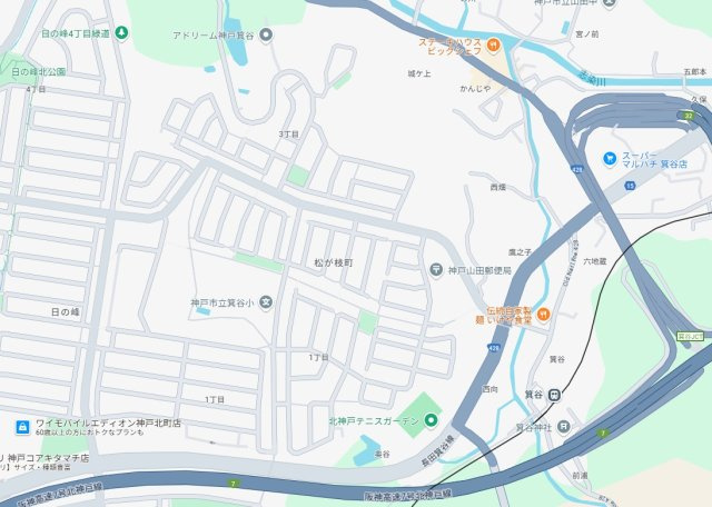 神戸市北区松が枝町　第1期　新築一戸建ての地図