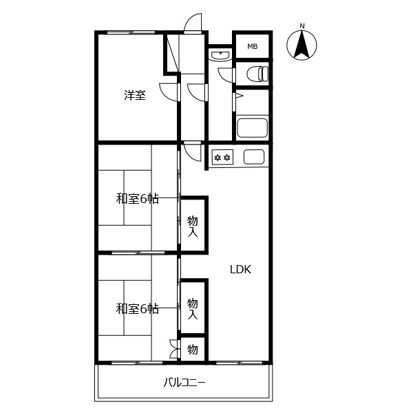 ロイヤルハイツ藍住の間取り
