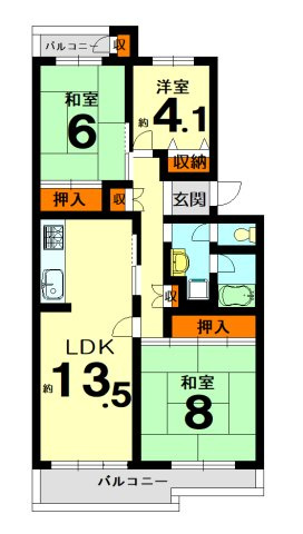【間取り】 | 境谷西第1住宅 28棟 | 専有面積76.82㎡