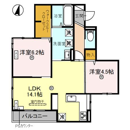 D-ROOM和歌山黒田Ⅱの間取り