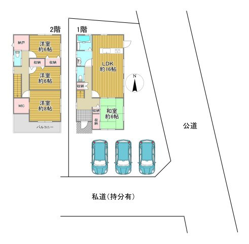 ‐三丁目不動産-　熊谷市石原　平成29年築の間取り