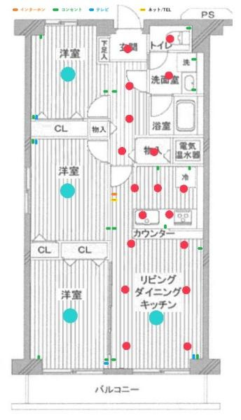 本厚木スカイハイツの間取り|各居室収納もあり、使いやすい3LDK！