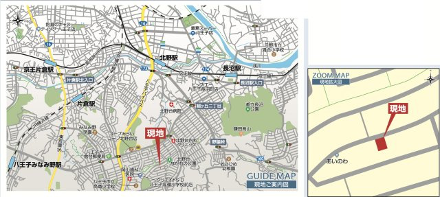祝　成約済み　八王子市　北野台　新築戸建て　Ⅱ期の地図|～仲介手数料無料☆八王子ひなた不動産～八王子市北野台　新築戸建て
