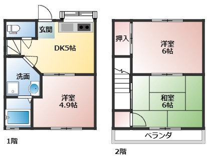 ハイツ秋葉Bの間取り