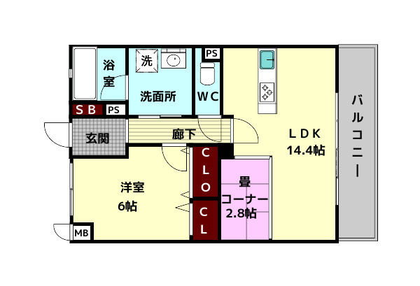 K-TERRACE学研奈良登美ヶ丘南棟の間取り