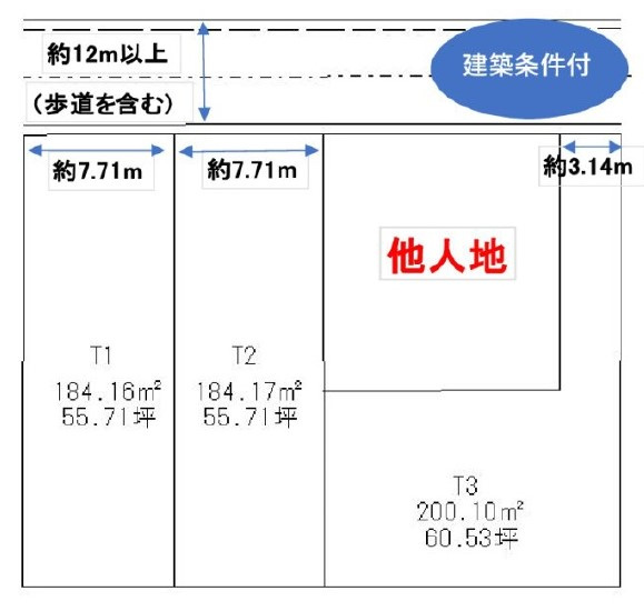 野洲市市三宅T3号地　売土地の土地図