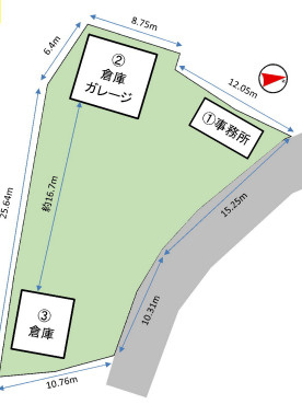 大津市坂本１丁目の店舗事務所の区画図