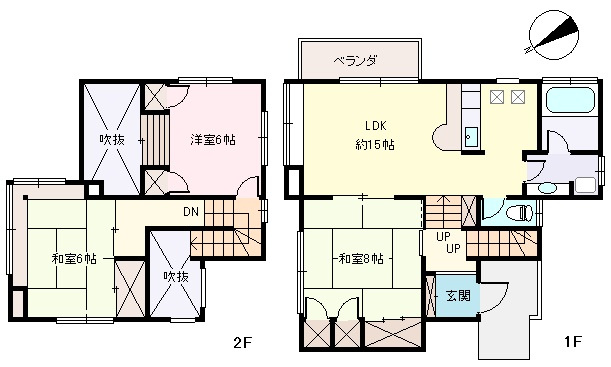 S1701H　碁石が浜分譲地中古住宅の間取り