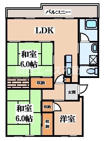 【間取り】 | ペア島本江川団地