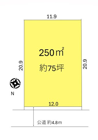 土地　富士見市東大久保 の区画図|約75坪