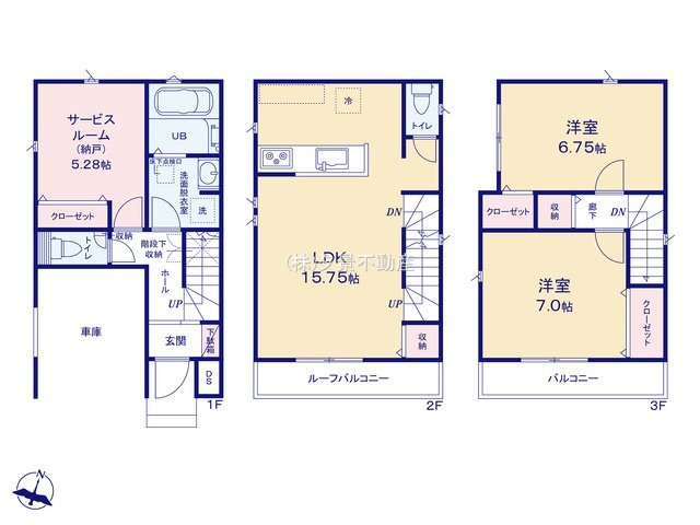 《仲介手数料無料》浦和区針ヶ谷２丁目2-9新築一戸建てリナージュの間取り
