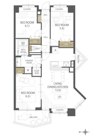 【間取り】ＪＧＭエーマス和白駅前 