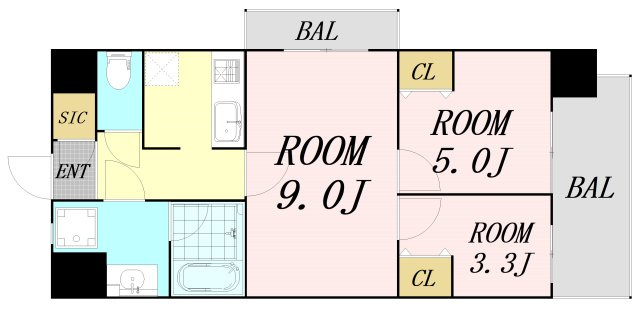 THE MUSIC COURT  仲介手数料無料の間取り