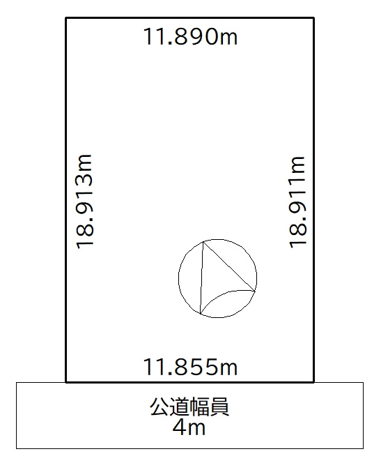 緑ヶ岡5丁目古家付売土地の土地図|やはり南向きはメリットがありますね！