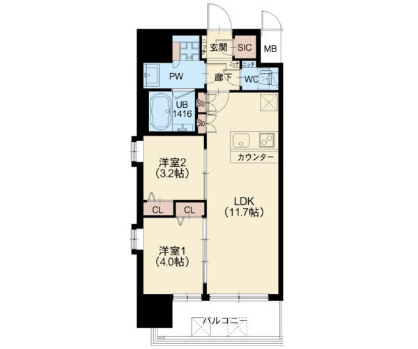 スプランディッド新大阪VIIの間取り