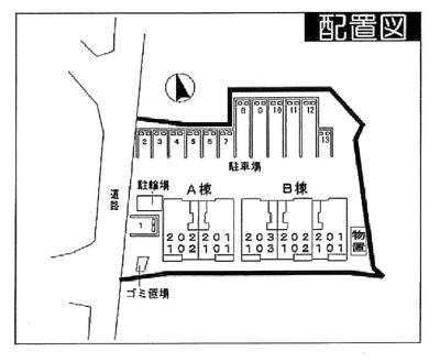 【区画図】 | ブルック大瀬Ｂ