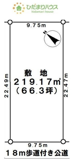 【土地図】 | 我孫子市湖北台１０丁目　売地　66坪 | 建築条件無いので、お好きなハウスメーカー・工務店で建築いただけます♪