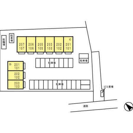 ニューハイツタリカドC棟の区画図