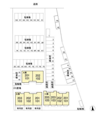 サンルミエール Cの区画図