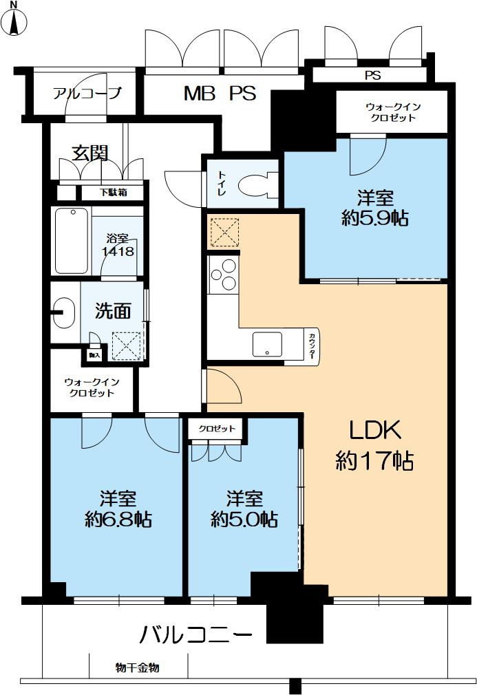 ジオタワー高槻ミューズガーデンの間取り