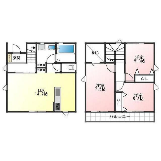 大垣市墨俣町二ツ木の一戸建ての間取り