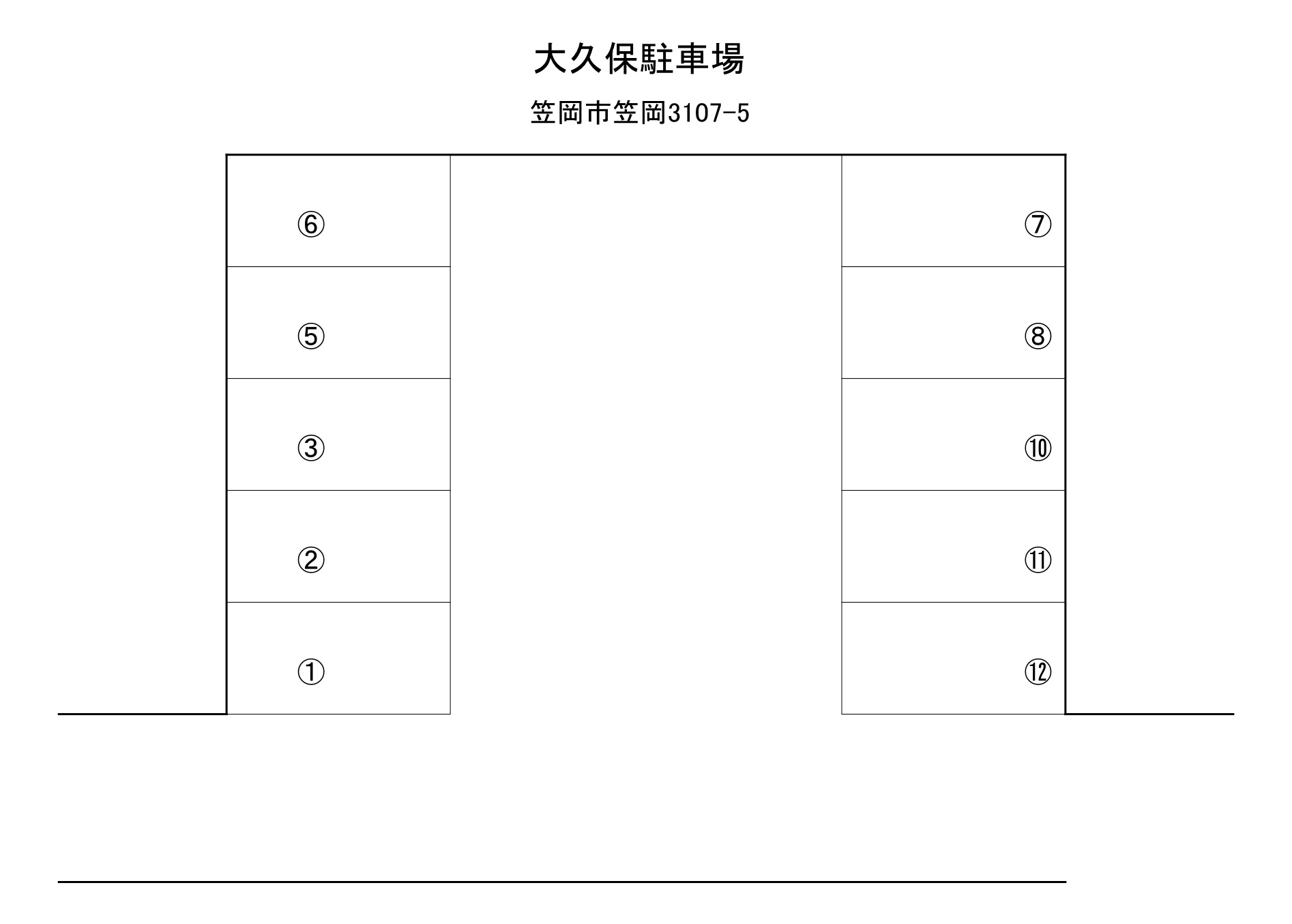 大久保駐車場の区画図