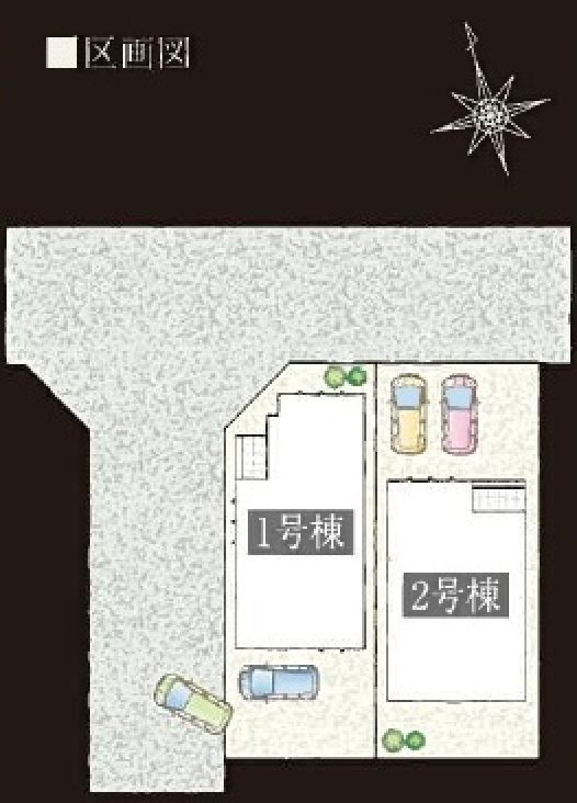 【仲介手数料無料】新築後未入居戸建　東松山市小松原町21-10（全2棟）の区画図
