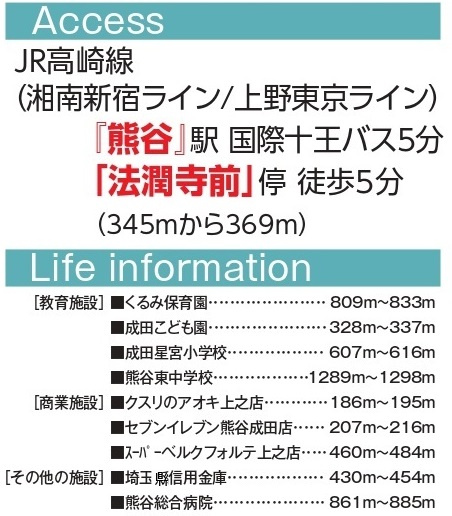 【仲介手数料無料】新築戸建　熊谷市上之2013-34（全2棟）の周辺
