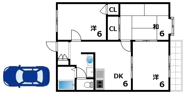 リビング西山町の間取り