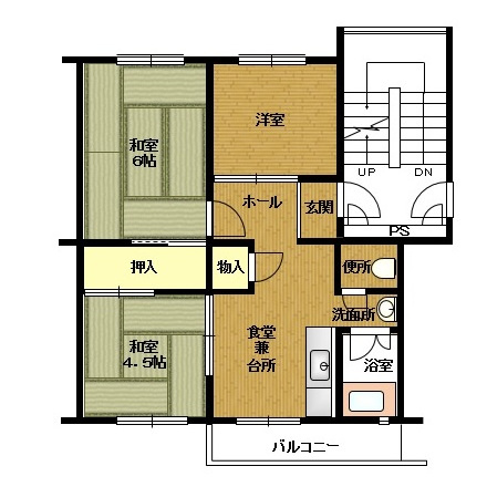 兵庫県公社　伊川谷（３）４号棟の間取り