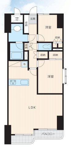 海まで5分！ライオンズマンション湘南秋谷　4階の間取り|導線を考えられた間取り