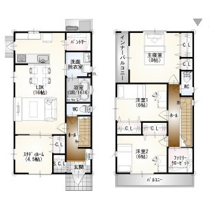 新築住宅　プラザコート永犬丸南町3丁目の間取り