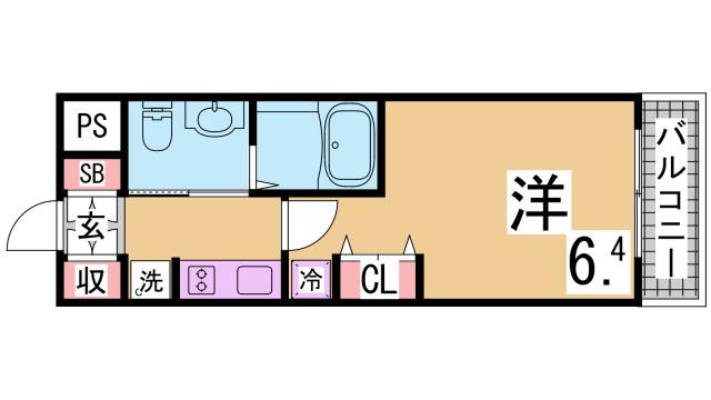 神戸市兵庫区湊町３丁目の賃貸マンションの間取り