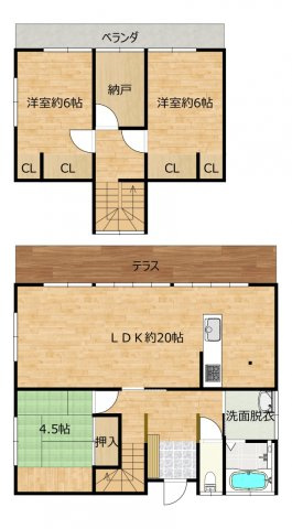都城市吉尾町の中古一戸建の間取り