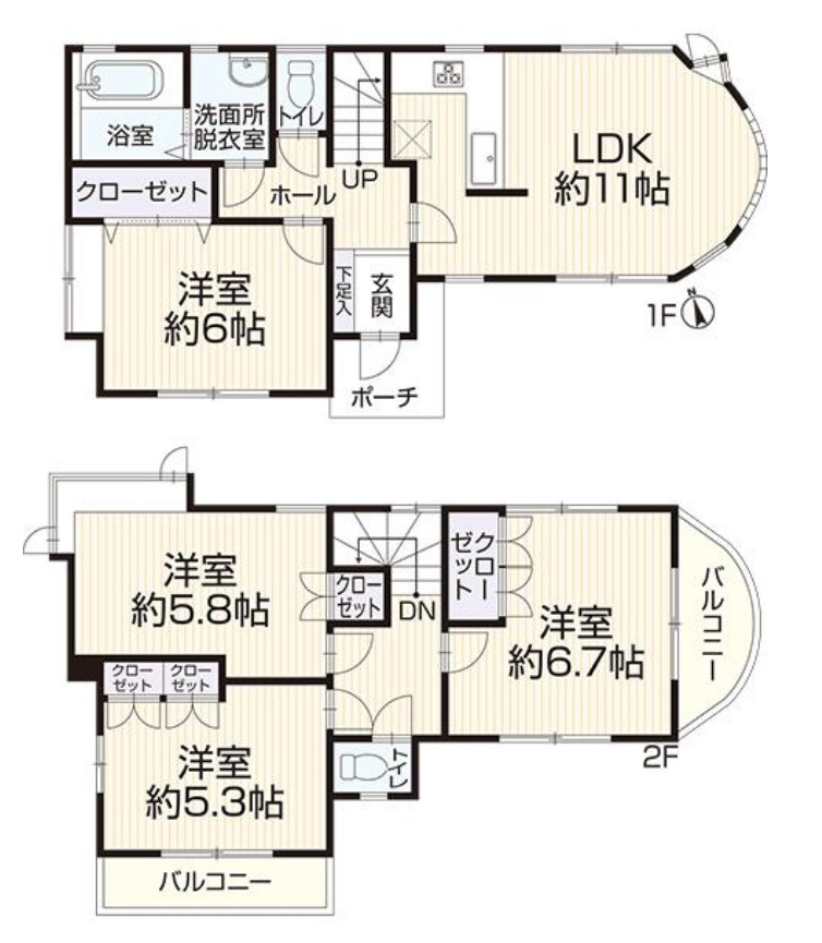 横浜市港南区笹下５丁目 中古戸建て【仲介手数料無料】の間取り