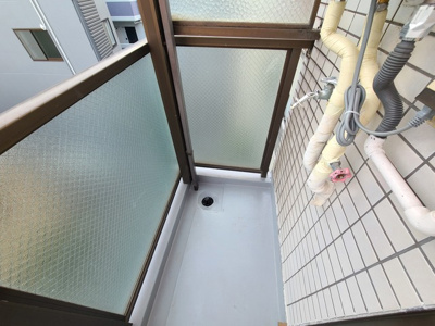 【設備】 | ハイム沙羅 | バルコニーに洗濯機置場があります