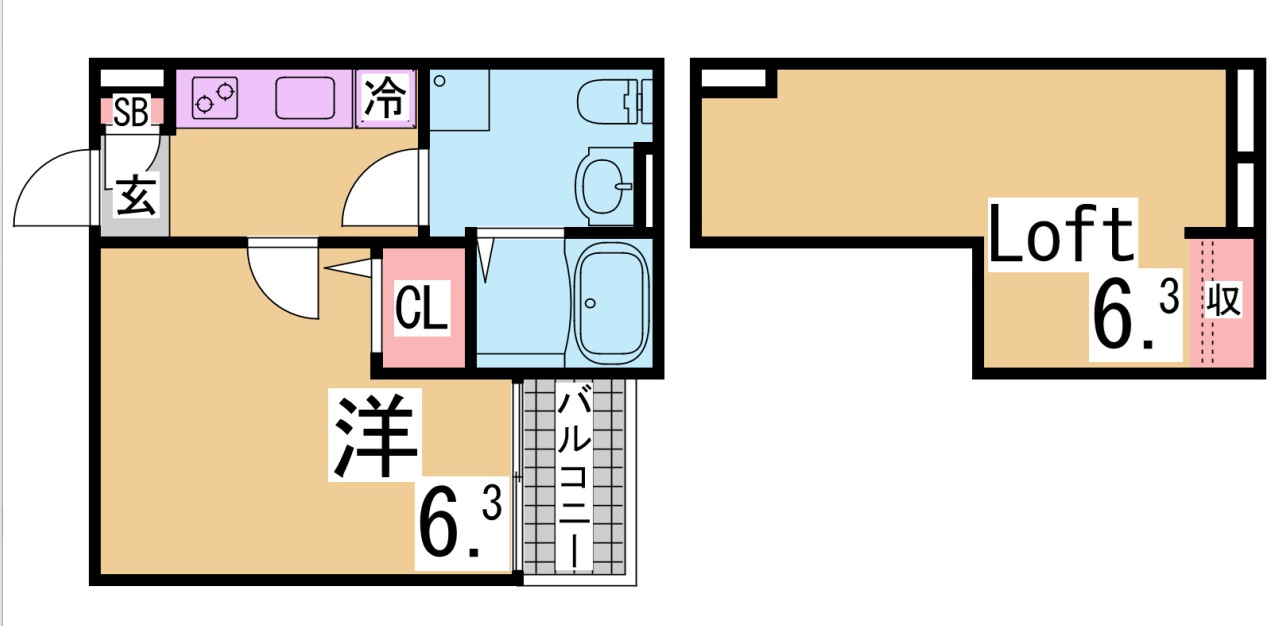 神戸市須磨区中島町３丁目のアパートの間取り